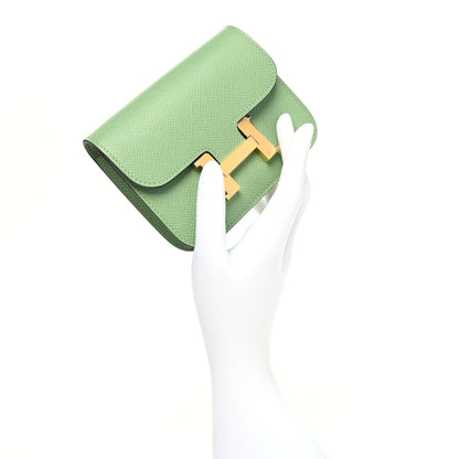 Hermes Epsom Constance Slim Wallet Vert Criquet 2 of 13