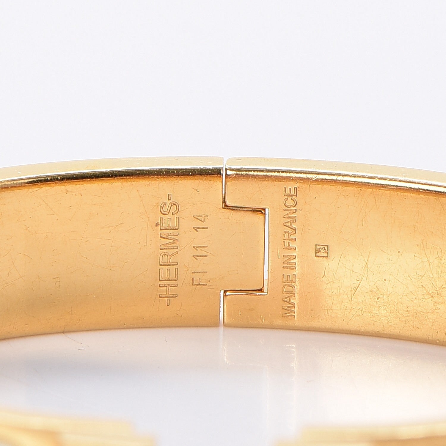 Hermes Enamel Narrow Clic Clac H Bracelet PM Craie 4 of 5