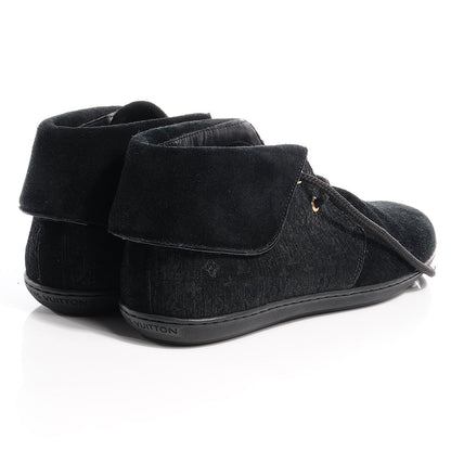 Louis Vuitton Suede Fold Over Sneakers 37 Black 4 of 8