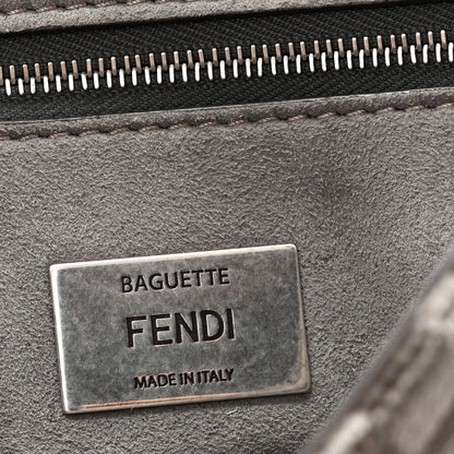 Fendi Chenille Vitello Seta FF Midi Chain Baguette Tortora 6 of 12