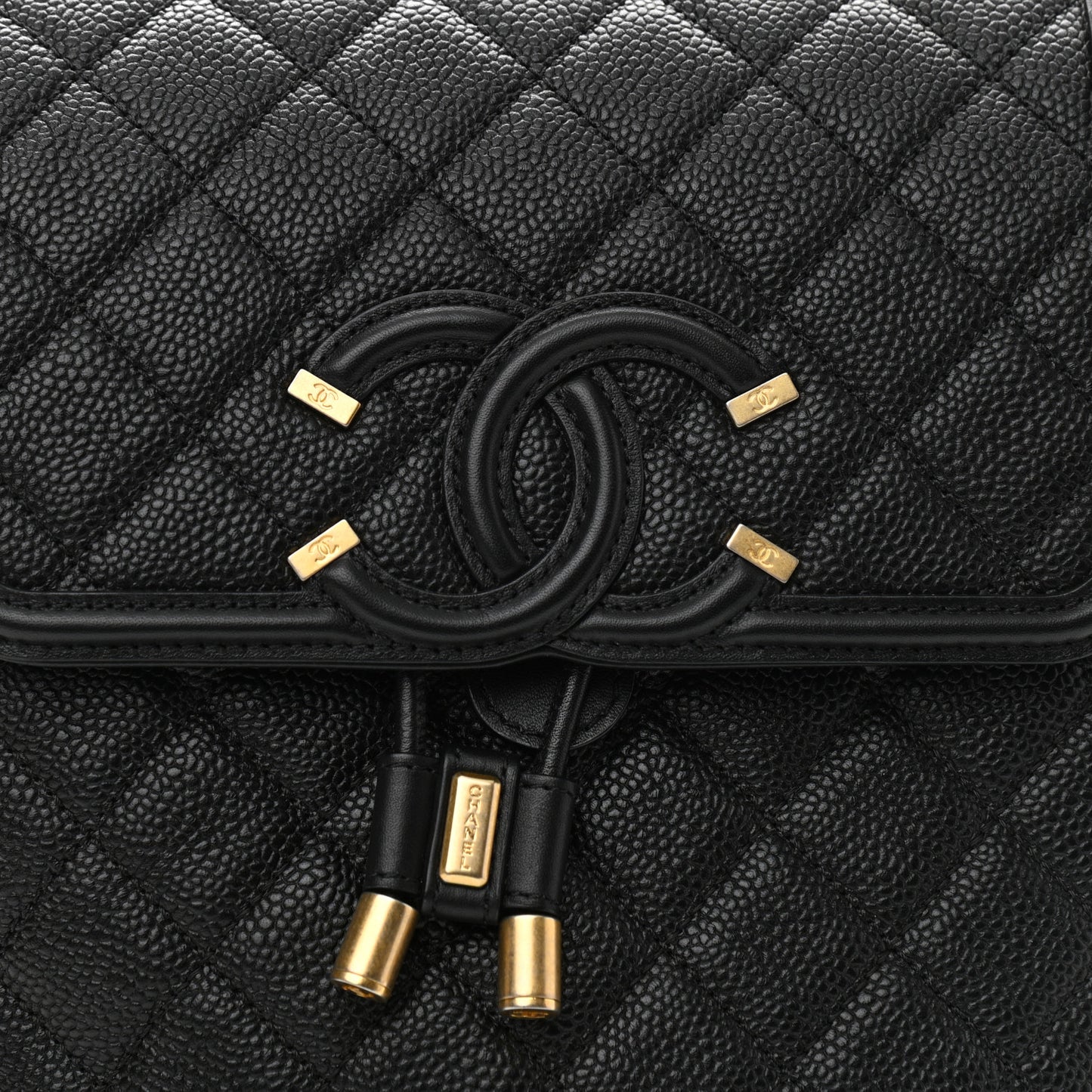 Caviar Quilted Filigree Backpack Black