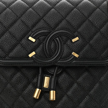 Chanel Caviar Quilted Filigree Backpack Black 7 of 9