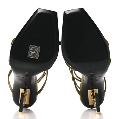 Saint Laurent Crepe Satin Opyum 110 Sandals 38.5 Cuba Gold 6 of 9