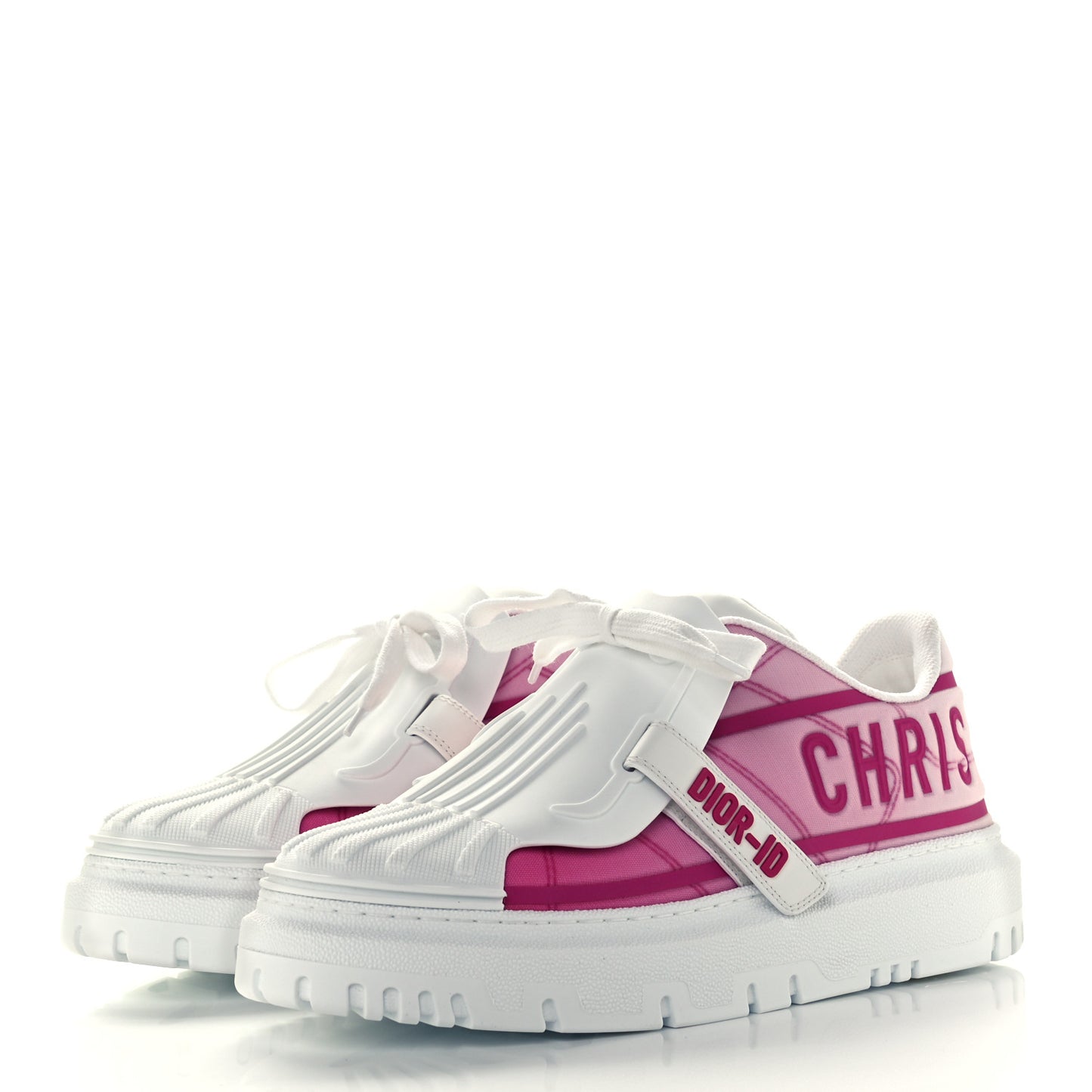 Reflective Fabric Shaded Dior-ID Platform Sneakers 39.5 Raspberry
