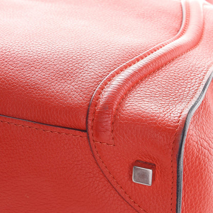 Celine Drummed Calfskin Mini Luggage Vermillion 12 of 12