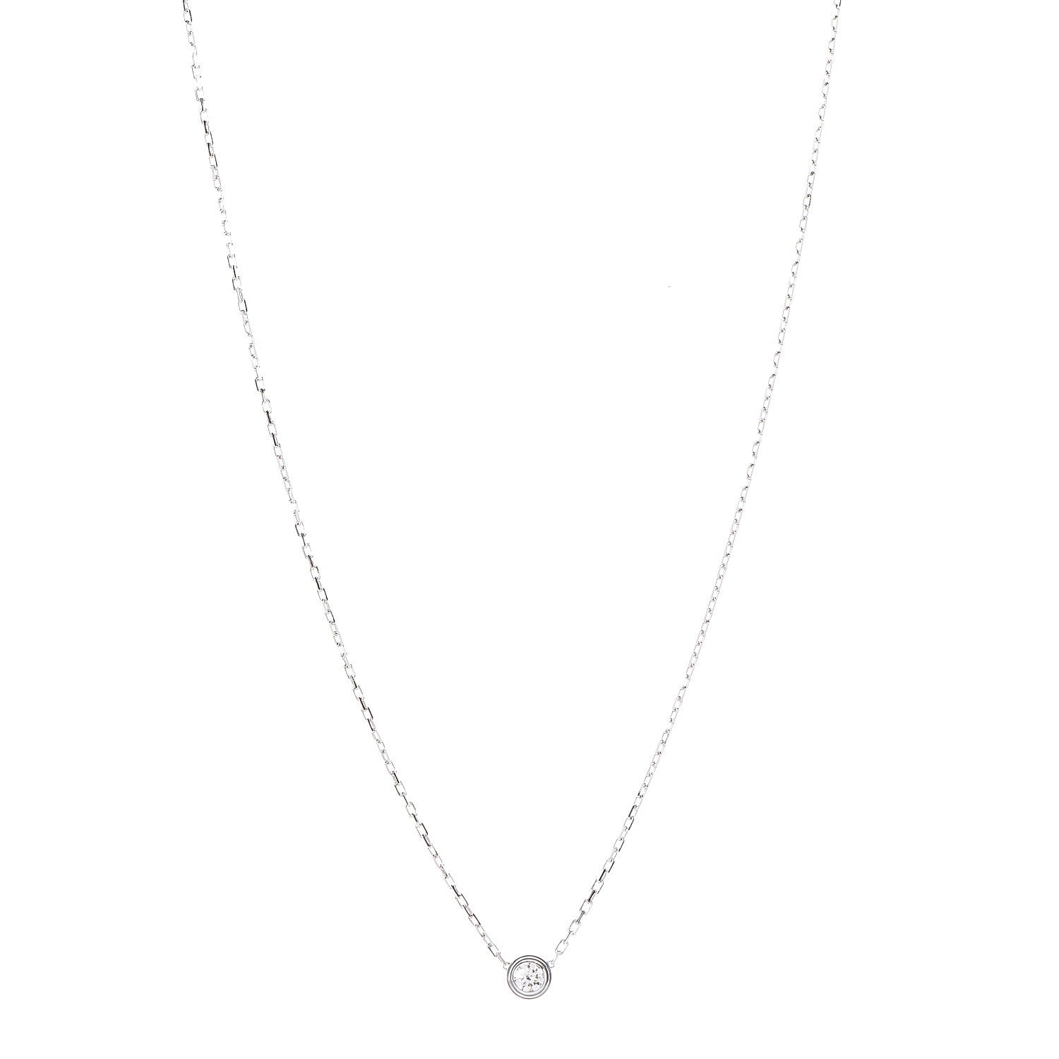 Cartier 18K White Gold Diamond LM D'Amour Pendant Necklace 1 of 7