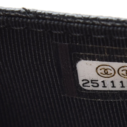 Chanel Iridescent Caviar Chevron Quilted Flap Card Holder Black 8 of 9