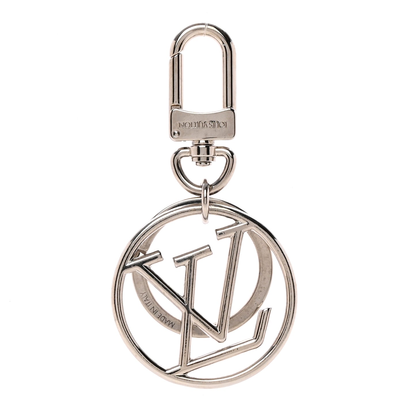 LV Circle Bag Charm Key Holder Silver