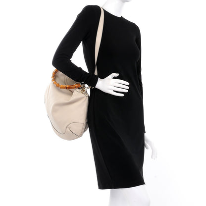 Gucci Calfskin Peggy Bamboo Top Handle Hobo Ivory 3 of 8