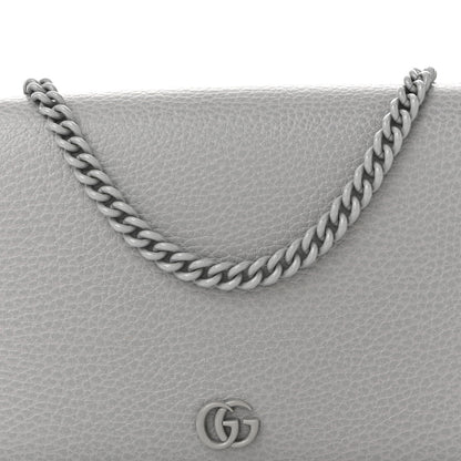 Gucci Dollar Calfskin Enamel Monochrome Mini GG Marmont Chain Wallet Deep Grey 7 of 10
