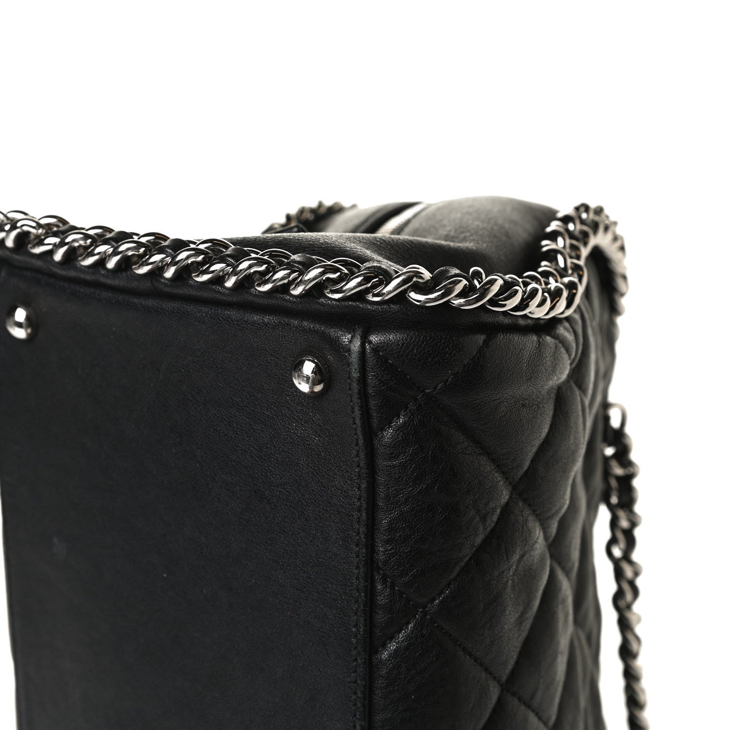 Chanel Calfskin Chain Around Bowler Black 13 of 16