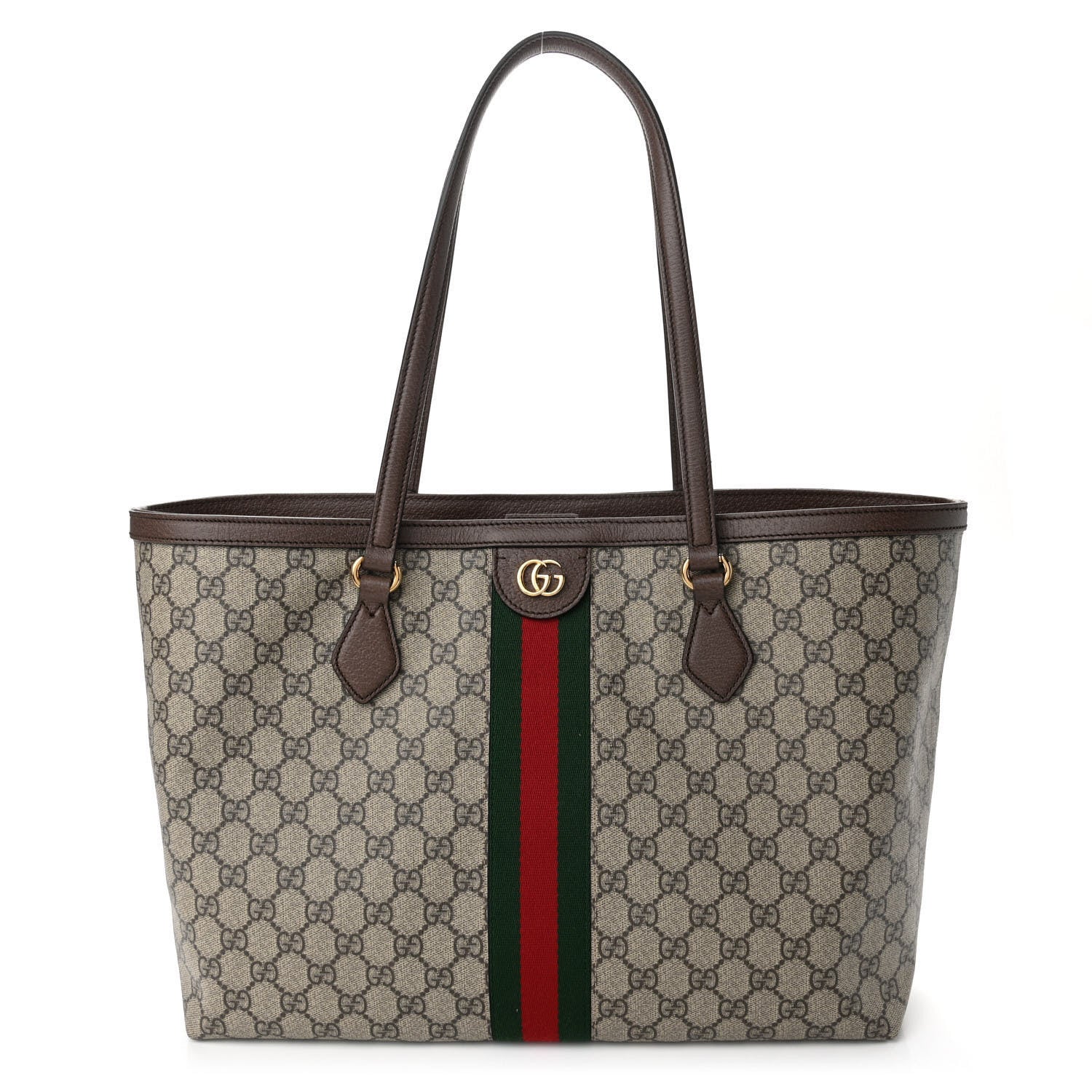 Gucci GG Supreme Monogram Medium Ophidia Shopping Tote Brown 1 of 10