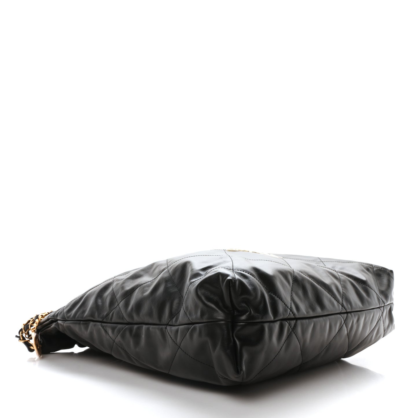 Calfskin Quilted Large Chanel 22 Black White