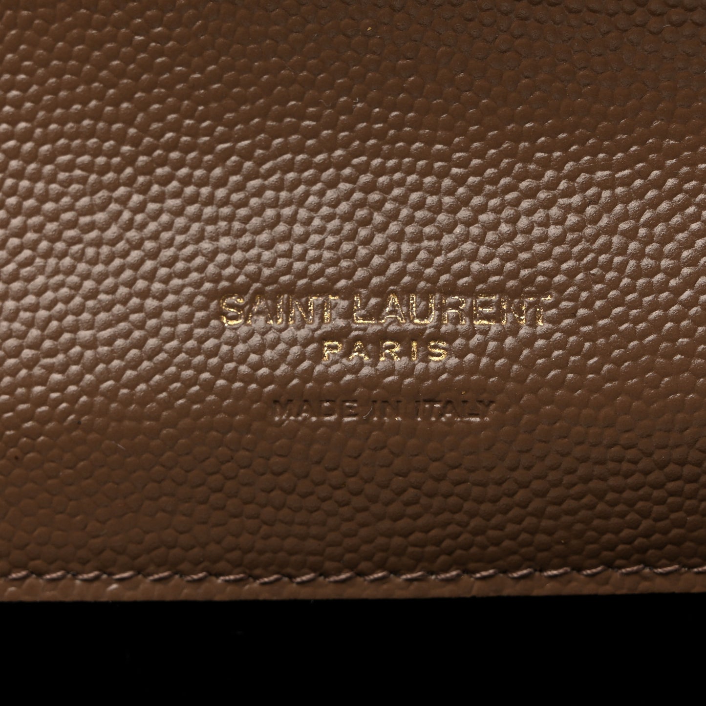 Grain De Poudre Matelasse Chevron Monogram Cassandre Flap Pouch Taupe