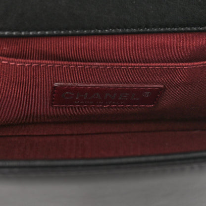 Chanel Calfskin Woven Medium Boy Flap Black White 6 of 11