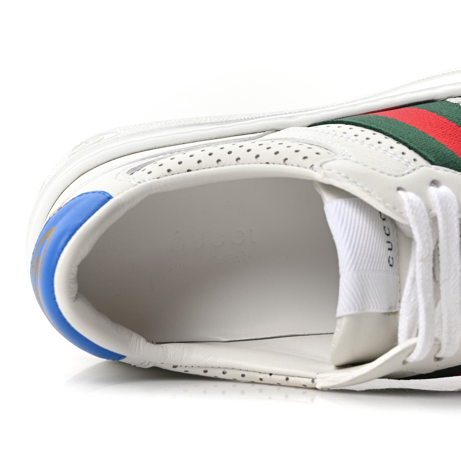 Gucci Calfskin Web Perforated Womens Platform 55mm Sneakers 37.5