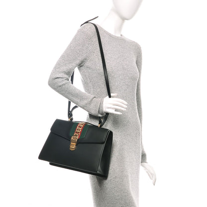 Gucci Calfskin Medium Sylvie Top Handle Bag Black 2 of 7