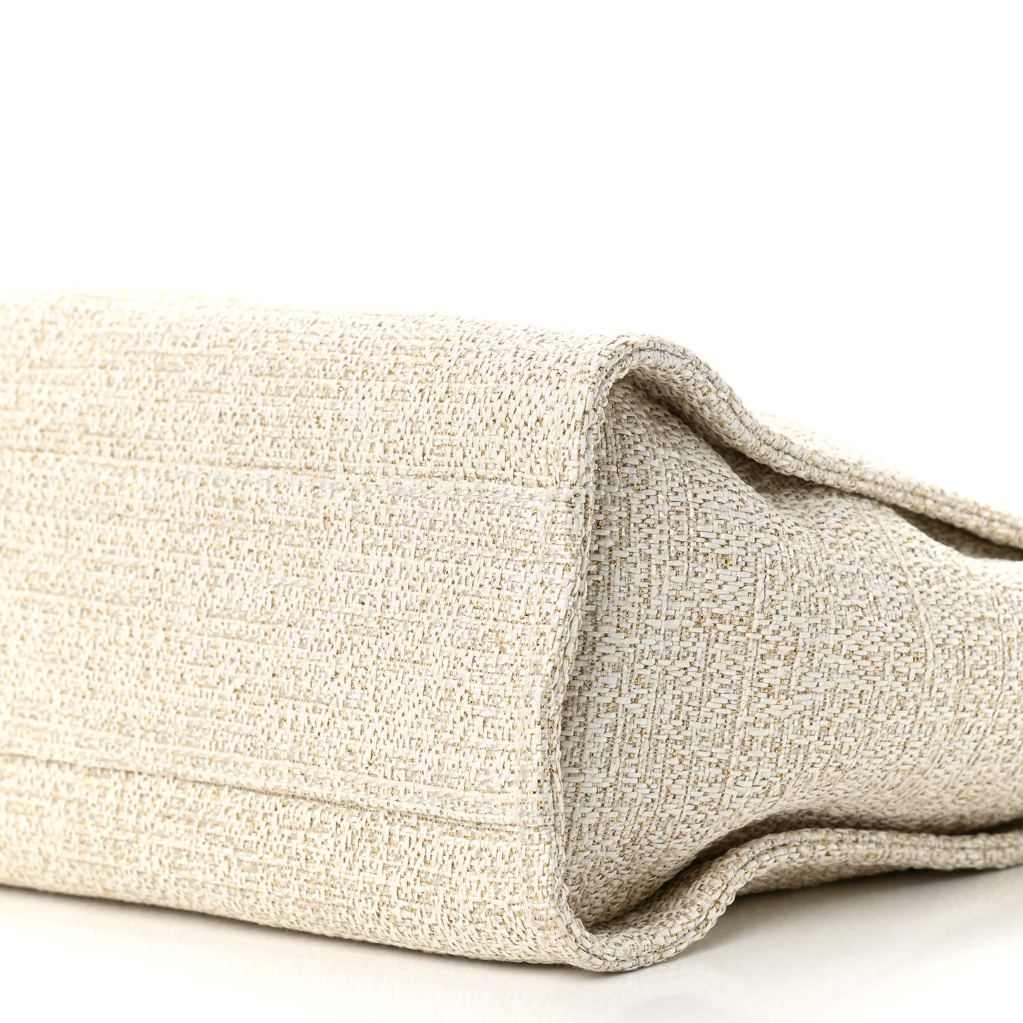 Lurex Boucle Small Deauville Tote Ivory