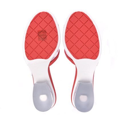 Chanel Lambskin PVC Mule Transparent 38 Red 6 of 10