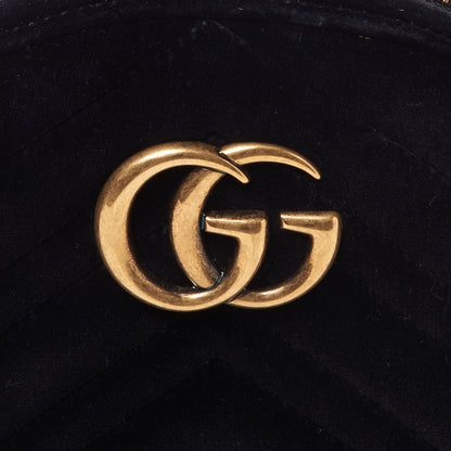 Gucci Velvet Matelasse GG Marmont Dome Backpack Black 7 of 9