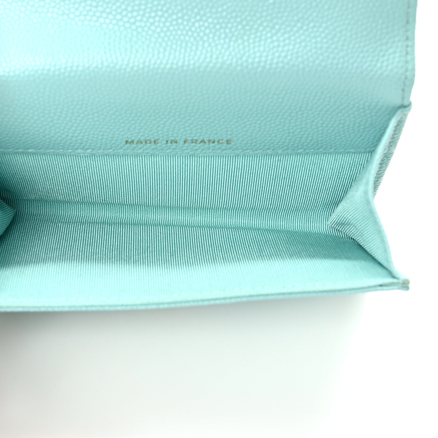Chanel Caviar Quilted Flap Card Holder Wallet Light Blue 5 of 8