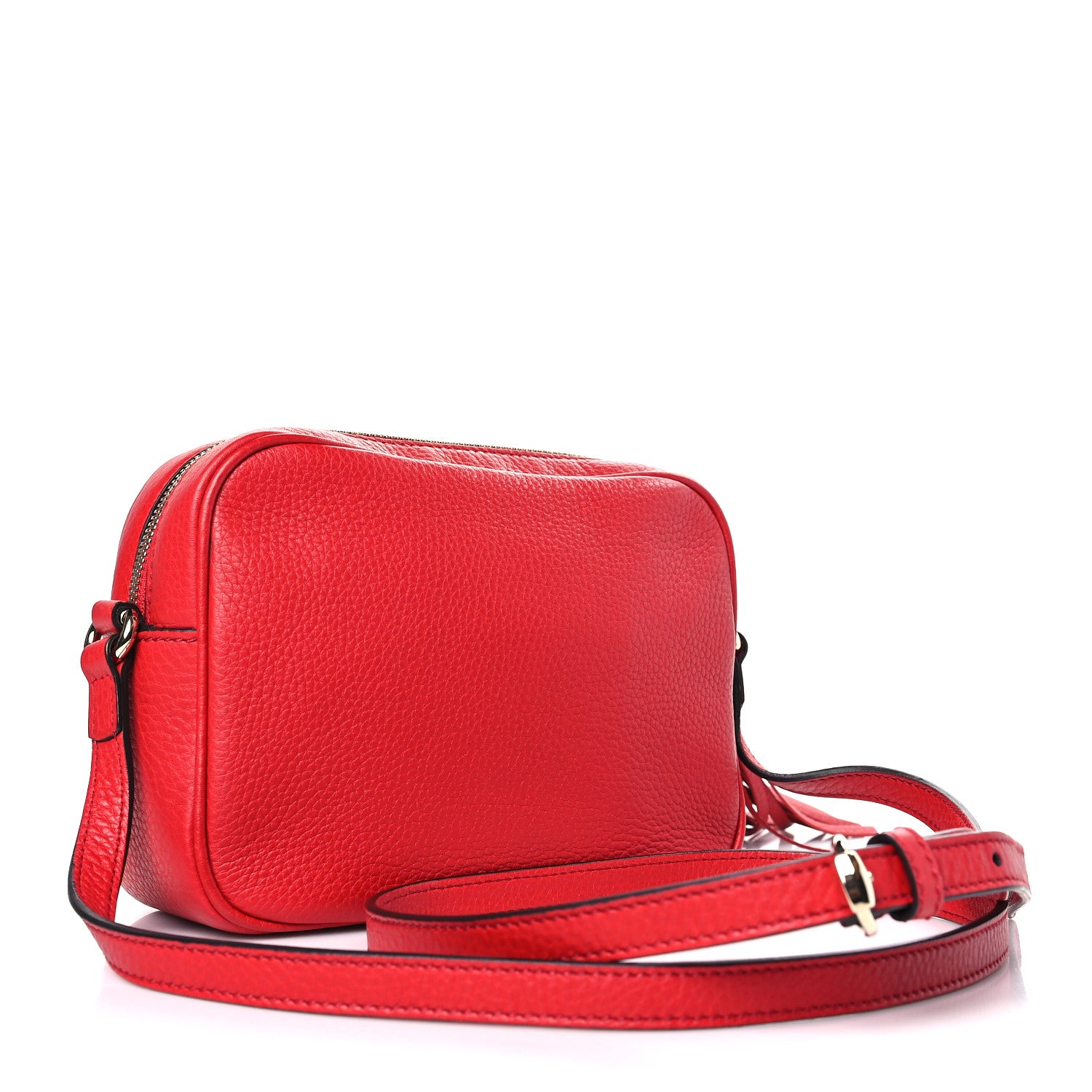 Gucci Pebbled Calfskin Small Soho Disco Bag Vibrant Red 3 of 9