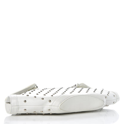 Alexander McQueen Calfskin Studded De Manta Clutch White 4 of 10