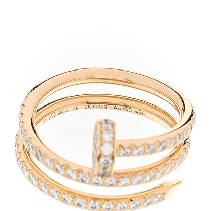 Cartier 18K Yellow Gold Diamond Double Juste Un Clou Paved Ring 46 3.75 4 of 5