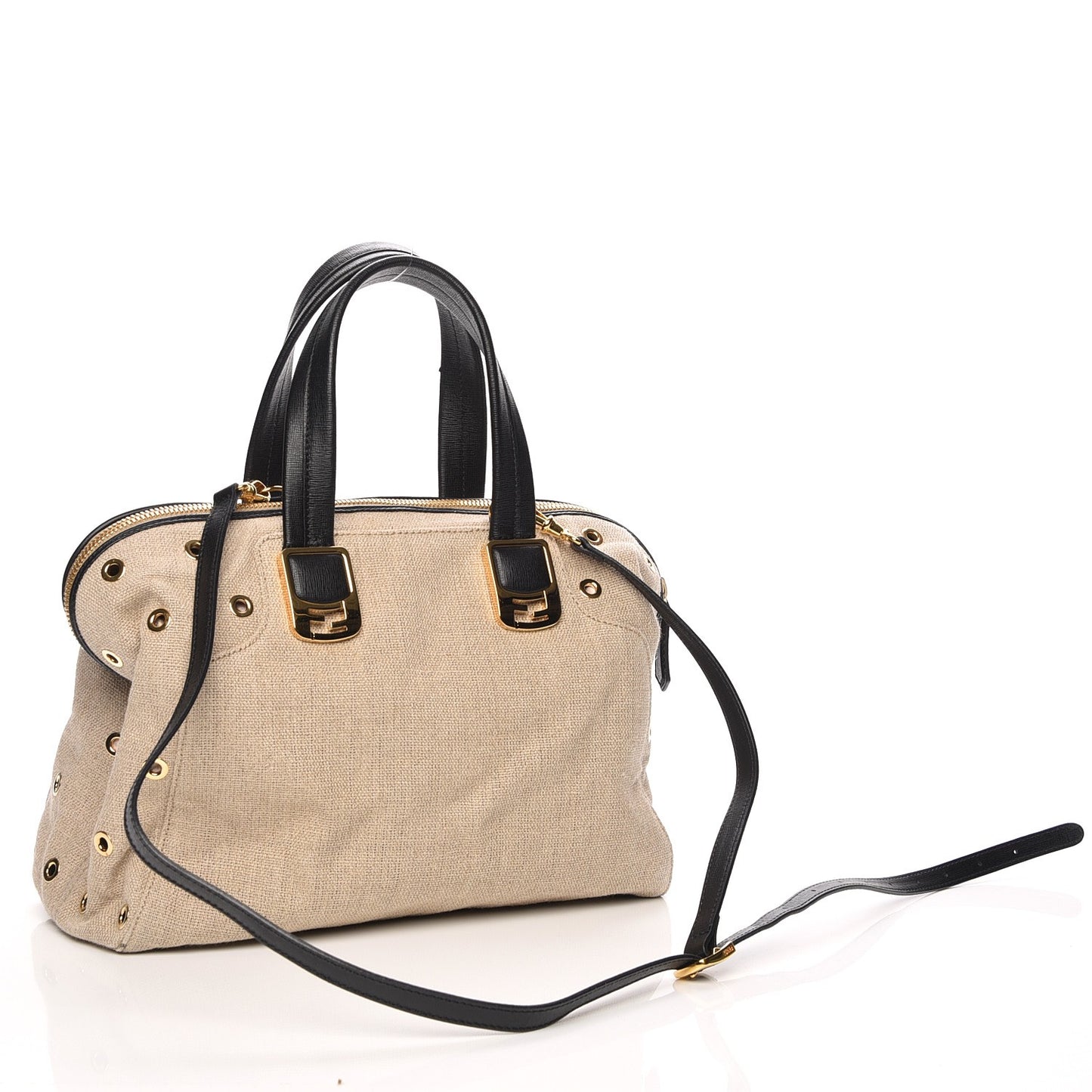 Linen Grommet Small Chameleon Tote Natural