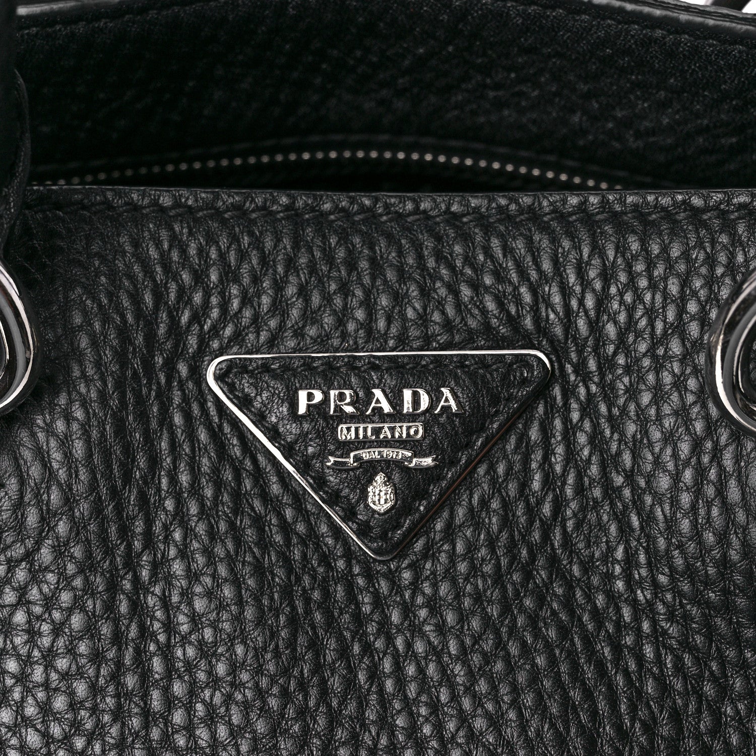 Prada Vitello Daino Tote Black 8 of 12