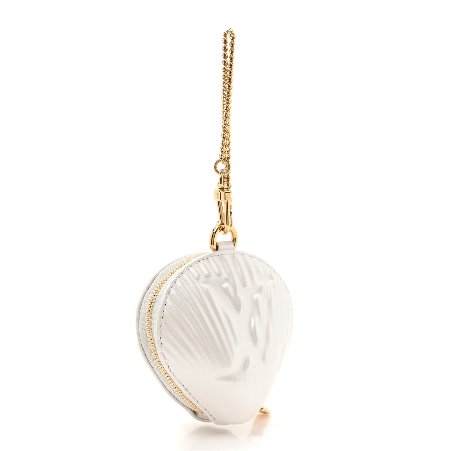 Cowhide By The Pool Shell Coin Purse White