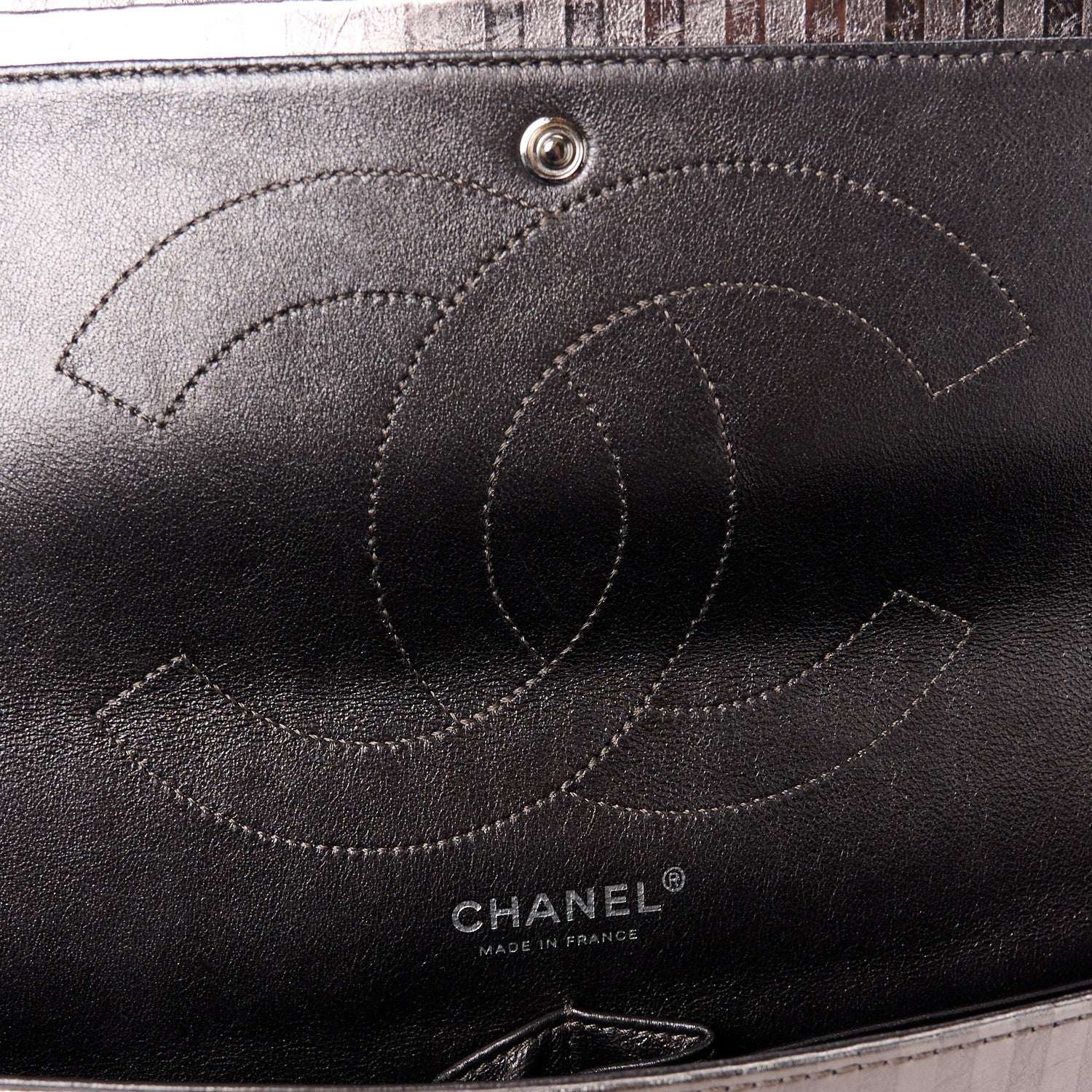 Chanel Metallic Calfskin Striped 2.55 Reissue 227 Silver 7 of 11