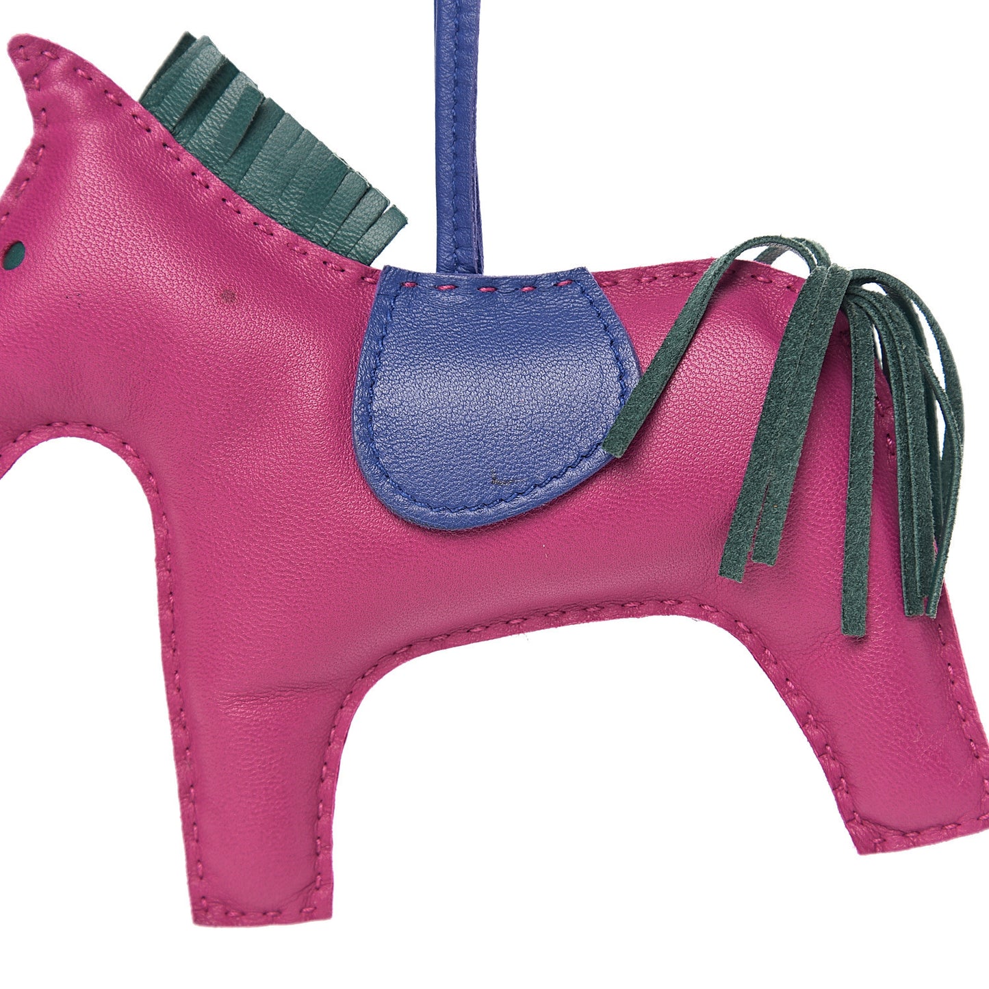 Milo Lambskin Grigri Rodeo Bag Charm GM Rose Pourpre Malachite Bleu Electrique