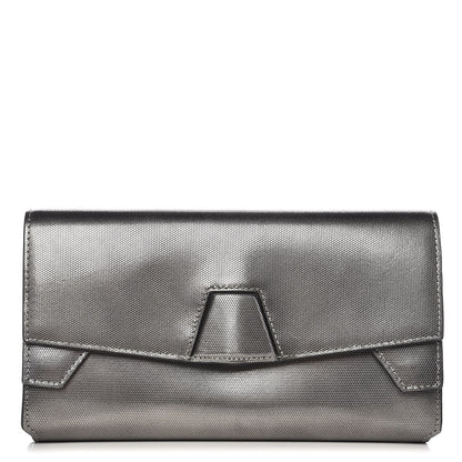 Alexander Wang Metallic Calfskin Lydia Fold Over Clutch Bag Gunmetal 1 of 7