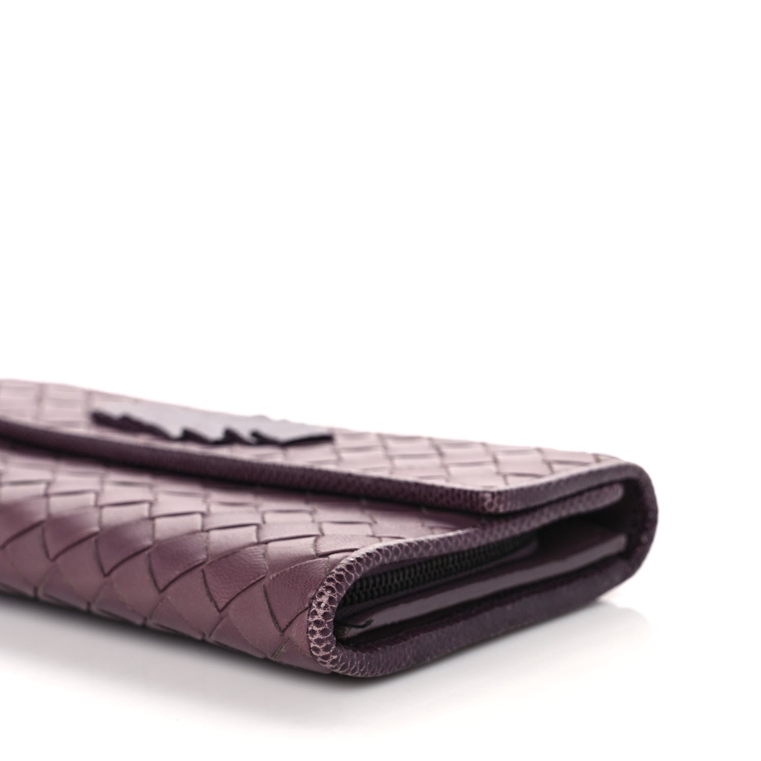 Bottega Veneta Nappa Ayers Intrecciato Continental Flap Wallet Aubergine 11 of 11