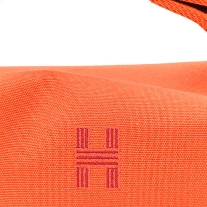 Hermes Canvas Small Bride-A-Brac Pouch Orange Burgundy 7 of 10