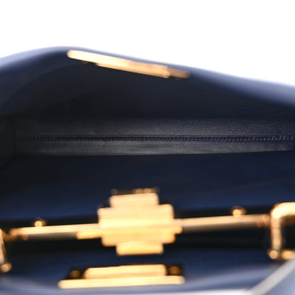 Fendi Vitello Seta Shiny Nappa Medium 3 Pocket Peekaboo Iconic Satchel Blueberry 5 of 10