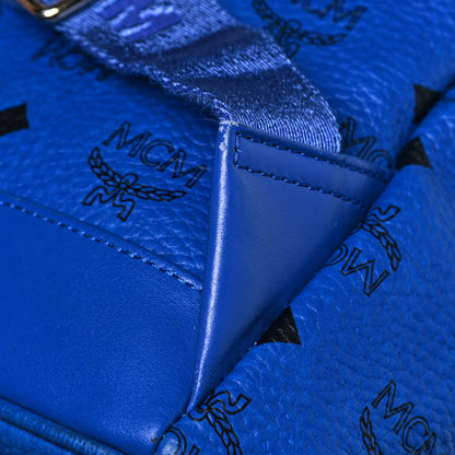 MCM Visetos Studded Medium Stark M Logo Collection Backpack Blue 12 of 12