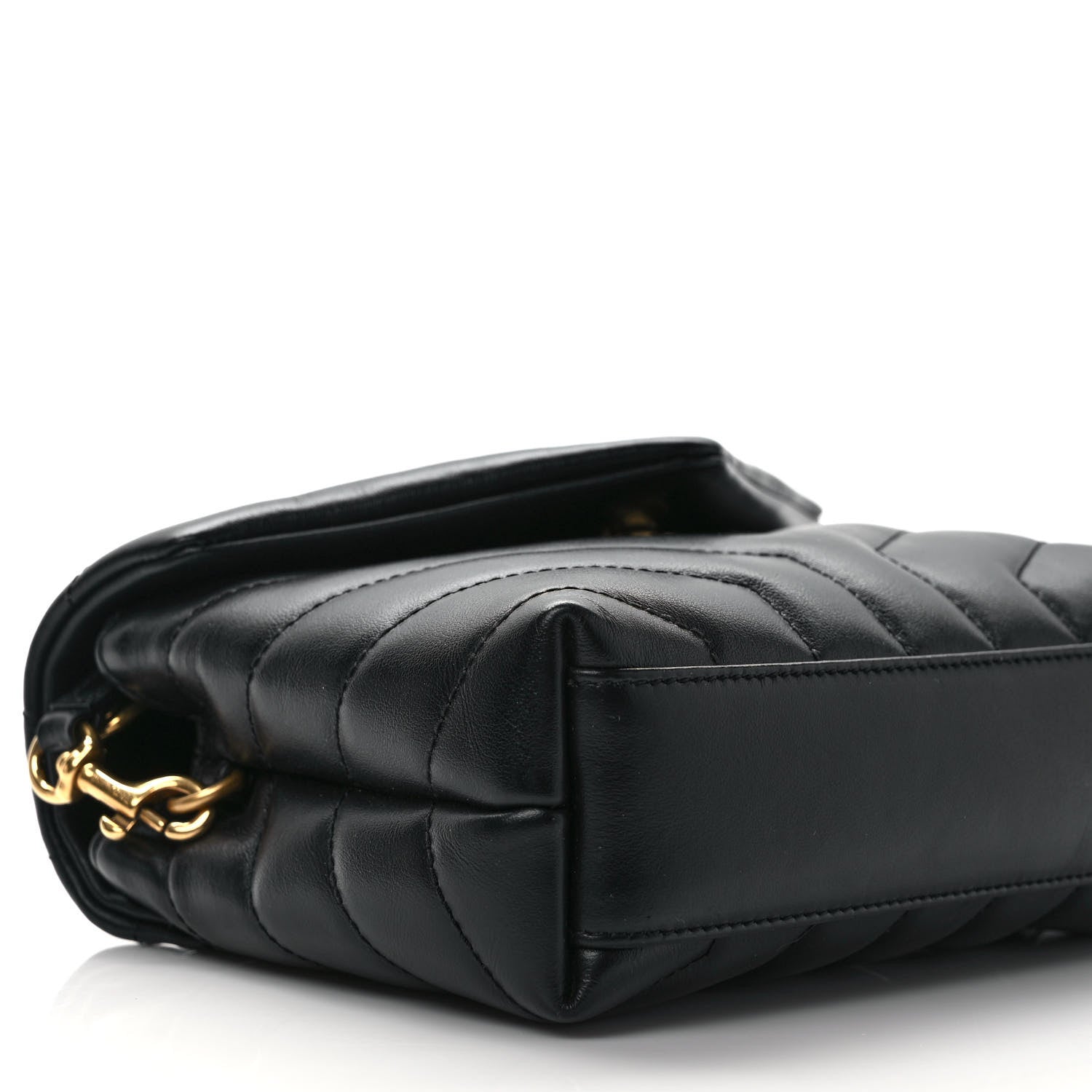 Saint Laurent Calfskin Y Quilted Monogram Toy Loulou Crossbody Bag Black 7 of 9