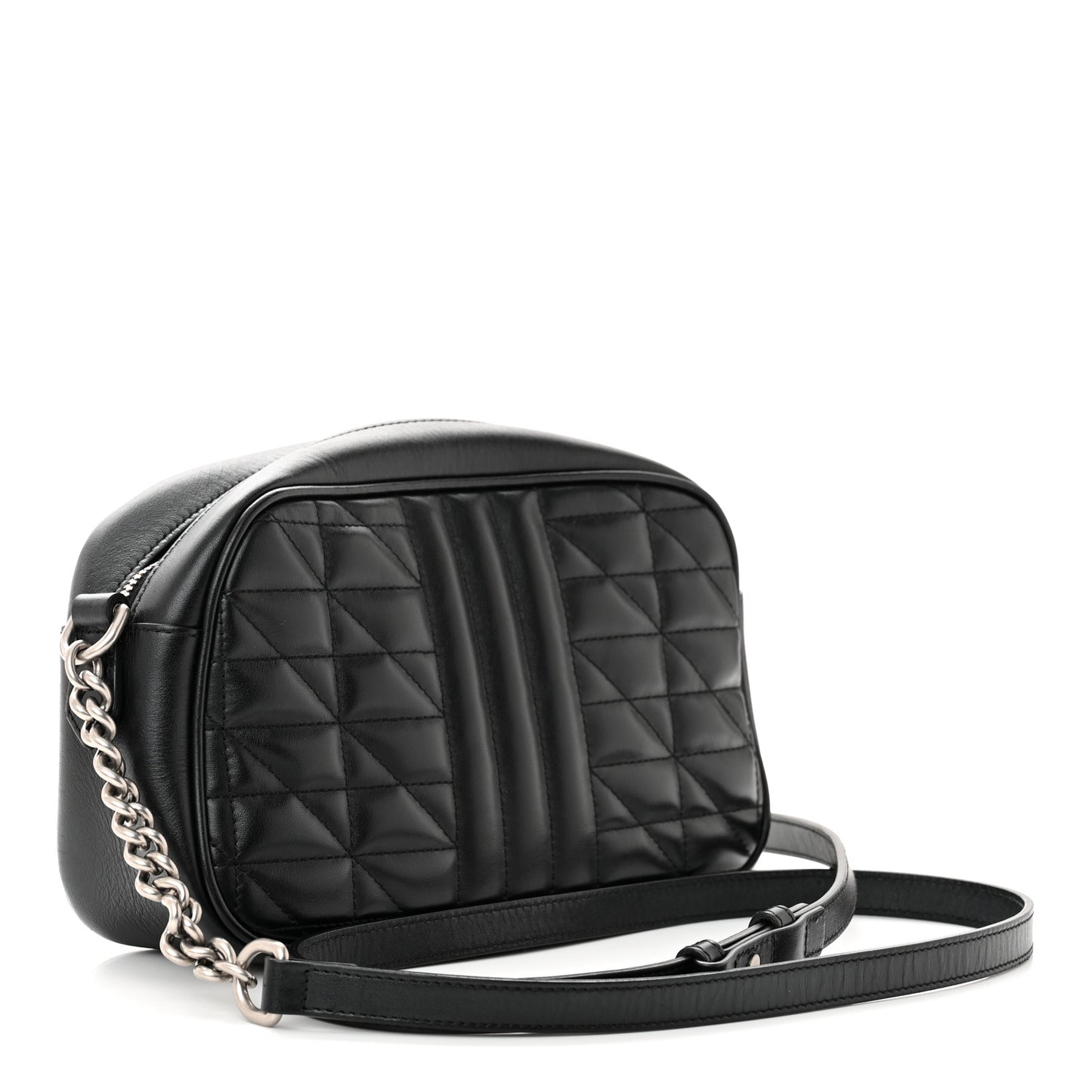 Calfskin Matelasse Aria Small GG Marmont Chain Shoulder Bag Black