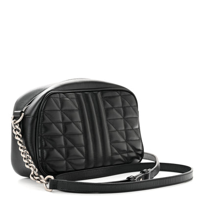 Gucci Calfskin Matelasse Aria Small GG Marmont Chain Shoulder Bag Black 2 of 9