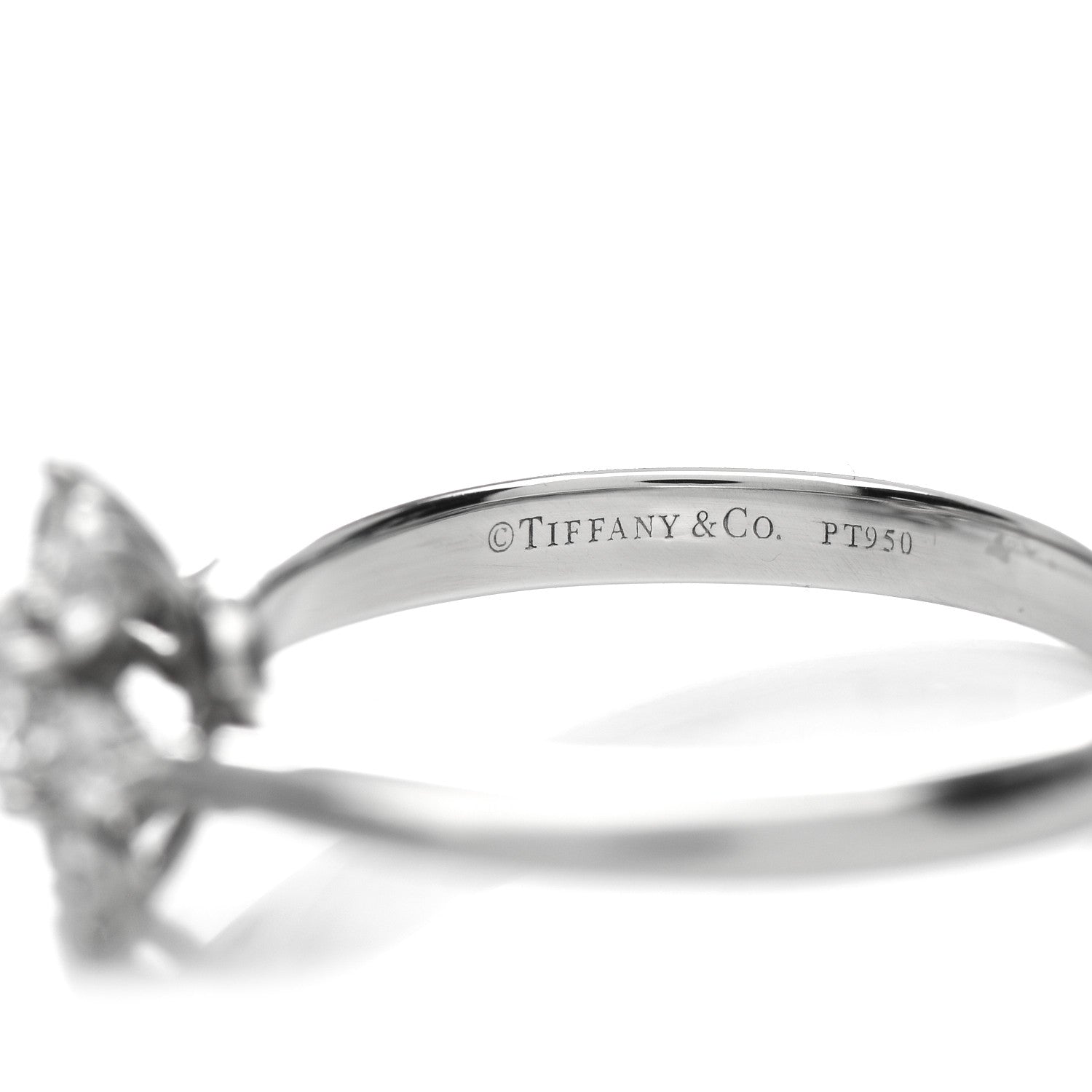 Tiffany Platinum Diamond Flower Ring 50 5.5 5 of 6