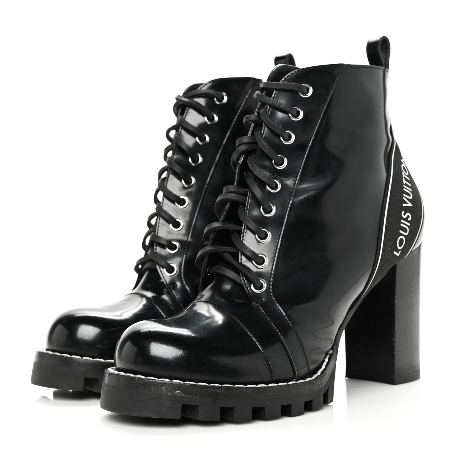 Patent Calfskin Star Trail Ankle Boots 41 Black