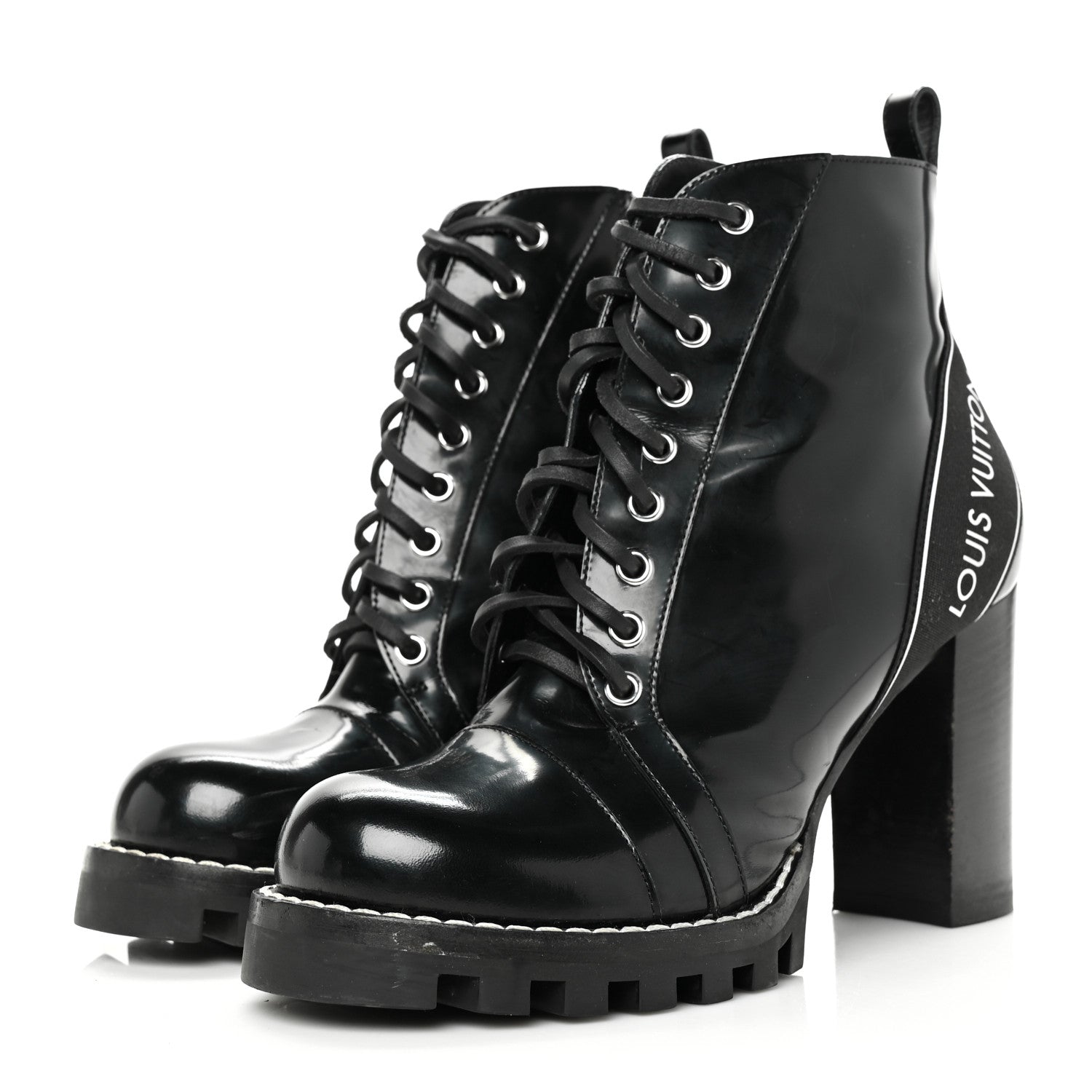 Louis Vuitton Patent Calfskin Star Trail Ankle Boots 41 Black 3 of 7