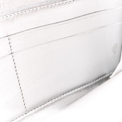 Chanel Metallic Lambskin Quilted Large Gusset Zip Around Wallet Silver 11 of 11