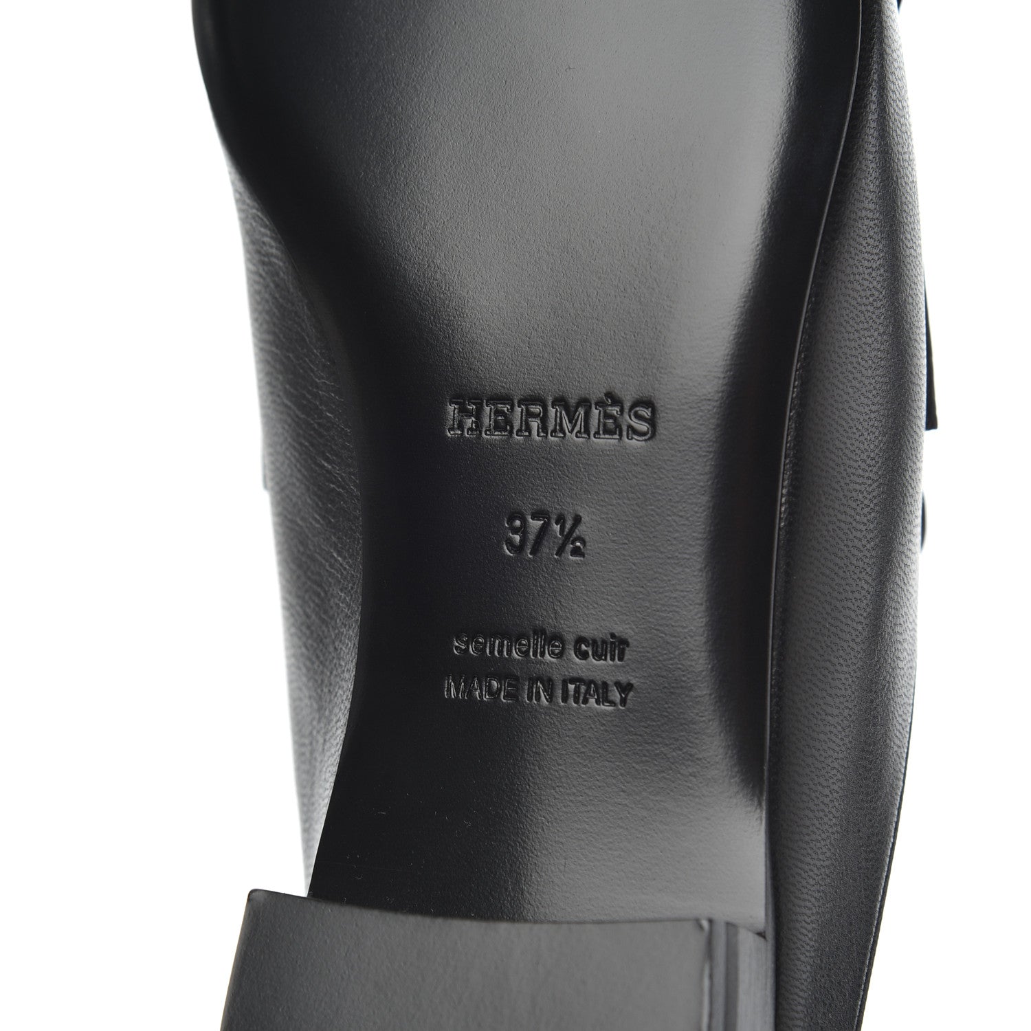 Hermes Goatskin Rivoli Mules 37.5 Black 7 of 9