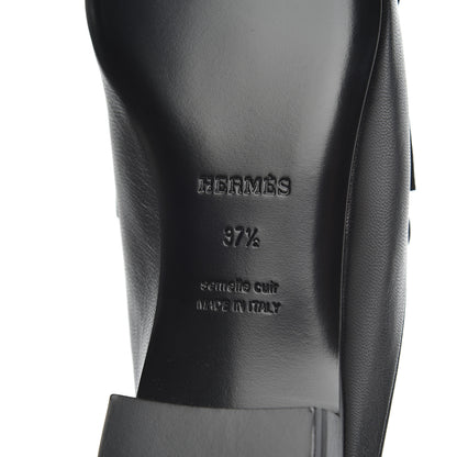 Hermes Goatskin Rivoli Mules 37.5 Black 7 of 9