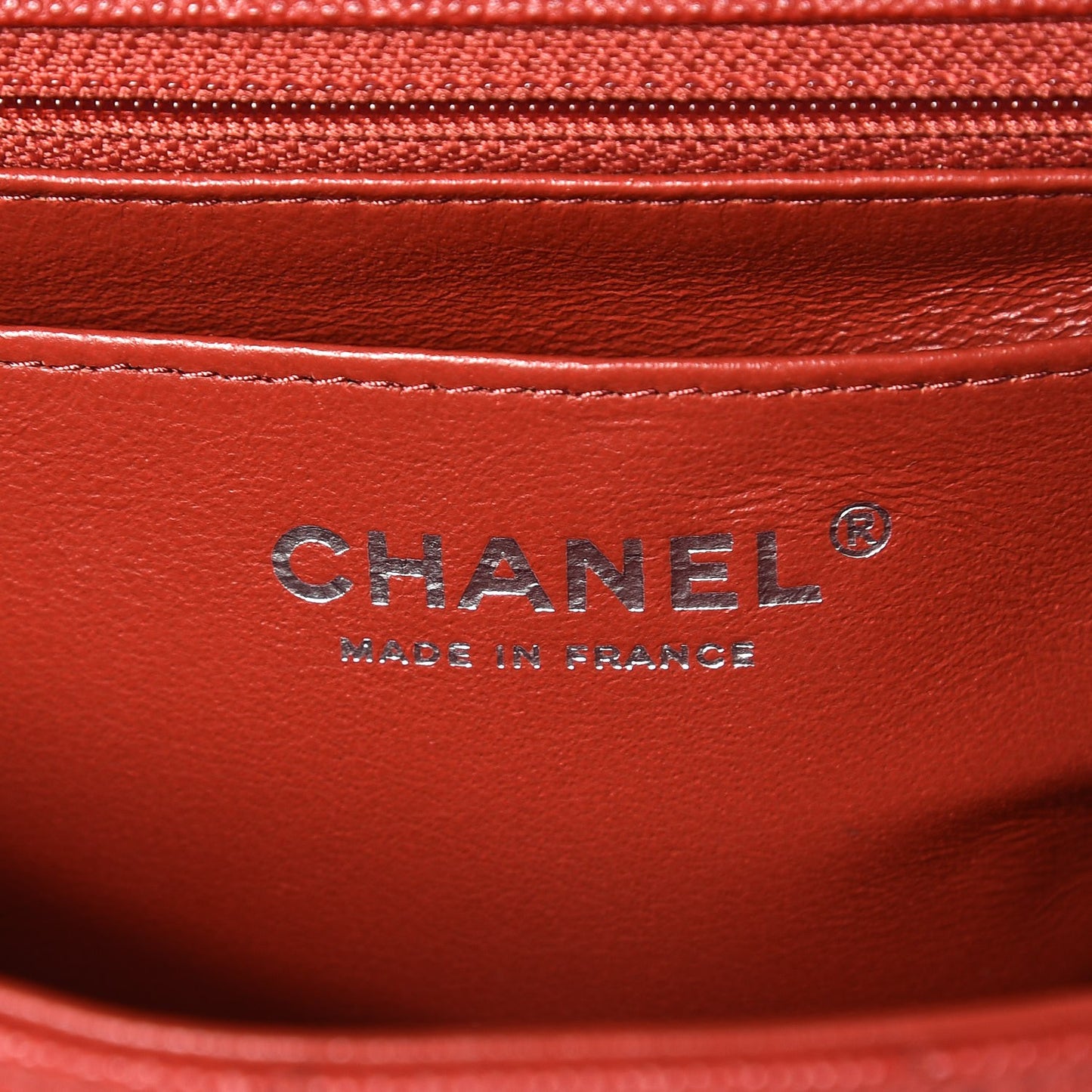 Caviar Quilted Mini Rectangular Flap Red
