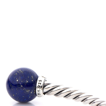 David Yurman Sterling Silver Diamond Lapis Lazuli 9mm Solari Bracelet 5 of 7