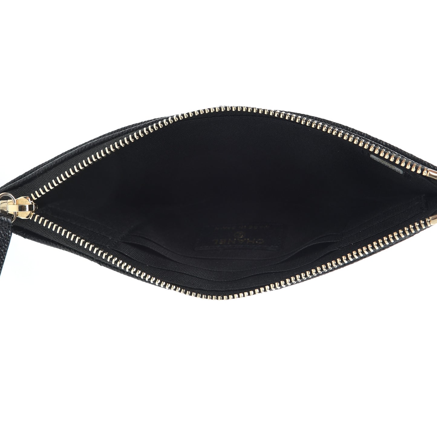 Caviar Quilted Mademoiselle Vintage Zip Pouch Black
